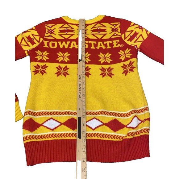 Klew Iowa State Women's Big Logo V-Neck Sweater RED/Yellow - SMALL NEW WITH TAGS - Picture 13 of 13